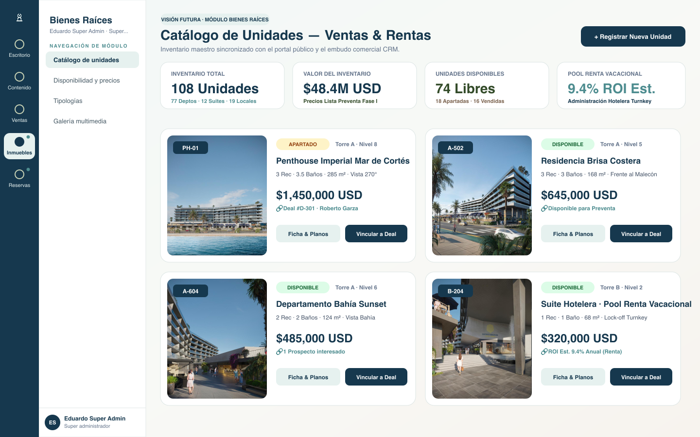 Catálogo de Unidades Bienes Raíces