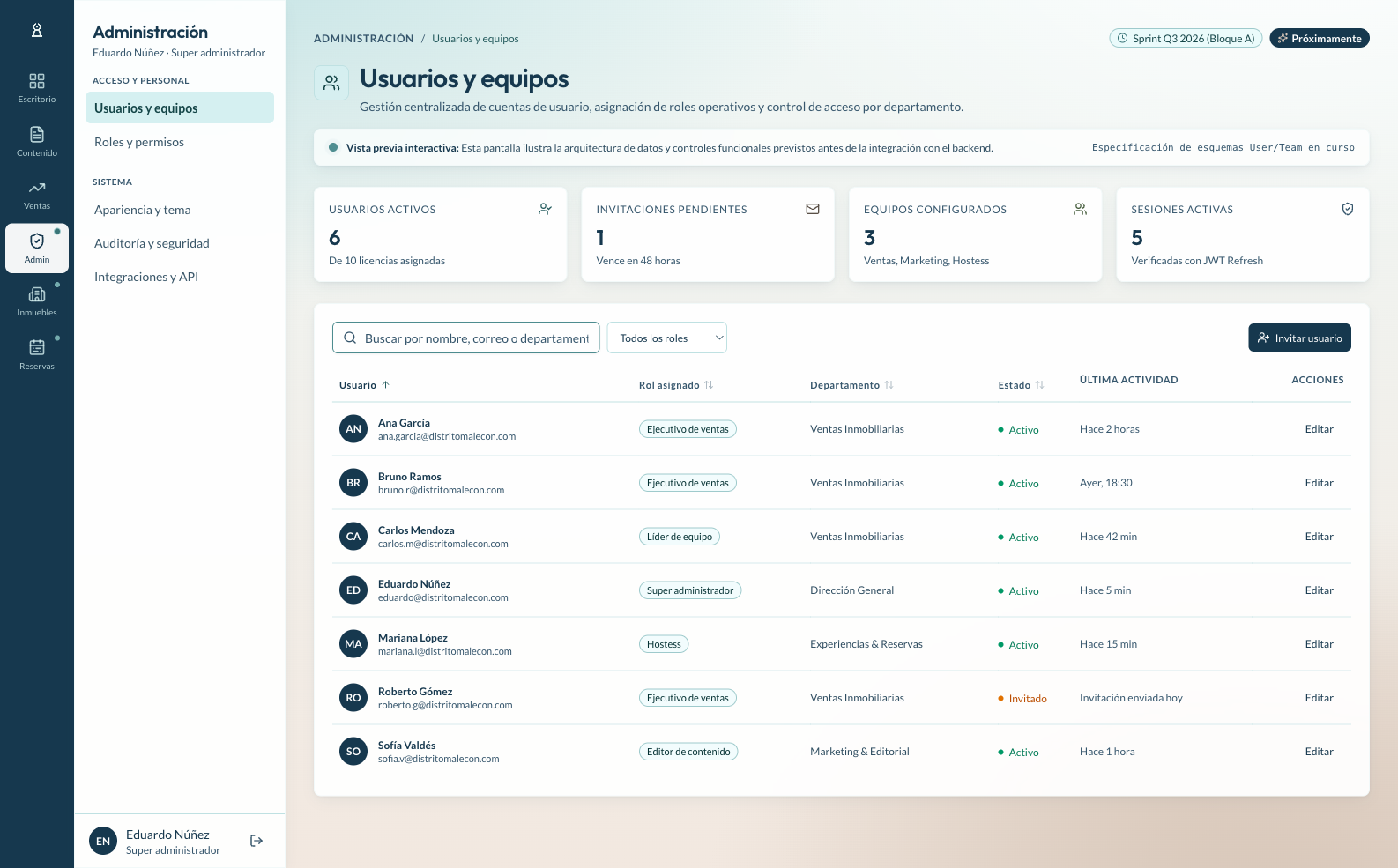 Gestión de Usuarios y Equipos RBAC